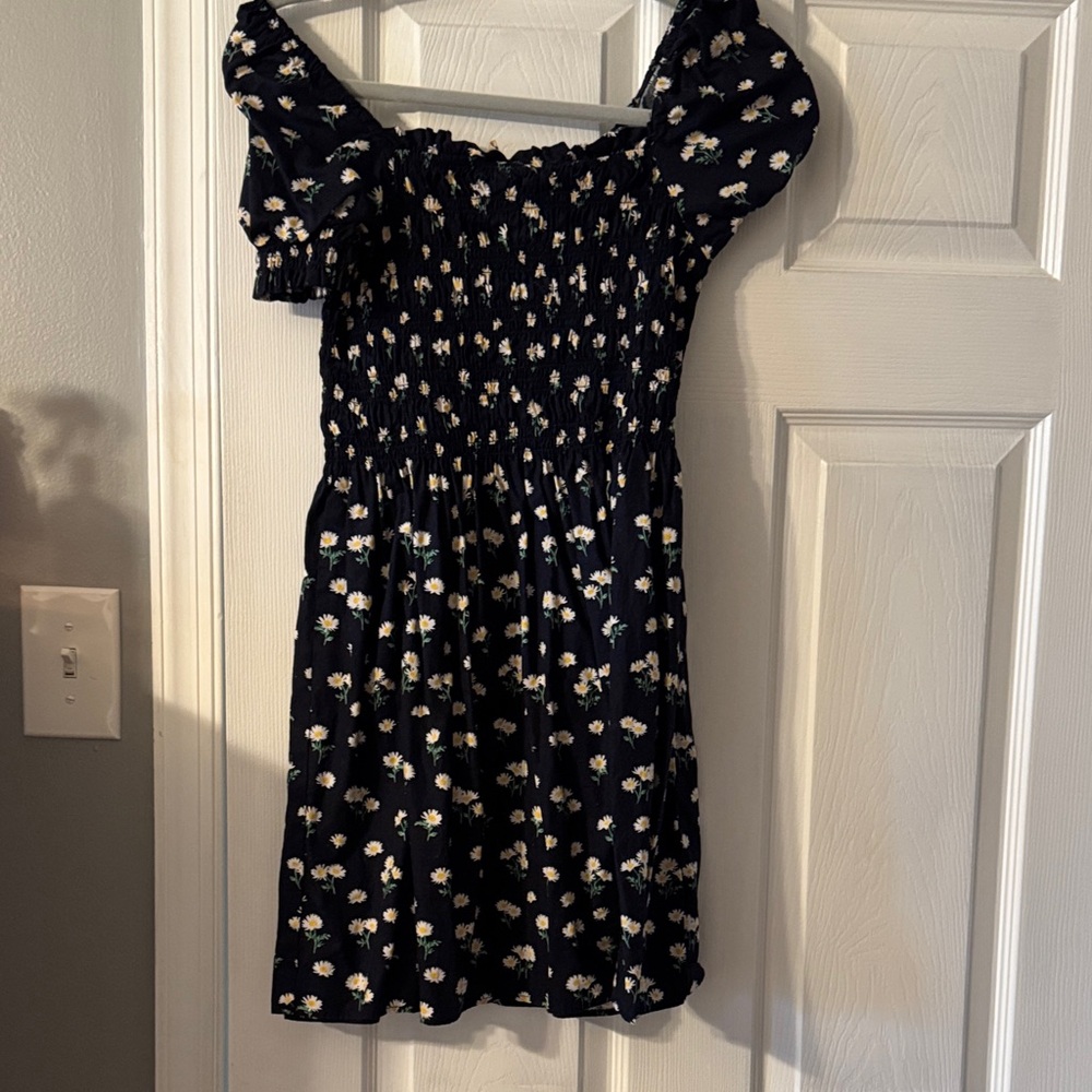 Divided Black Floral Mini Dress